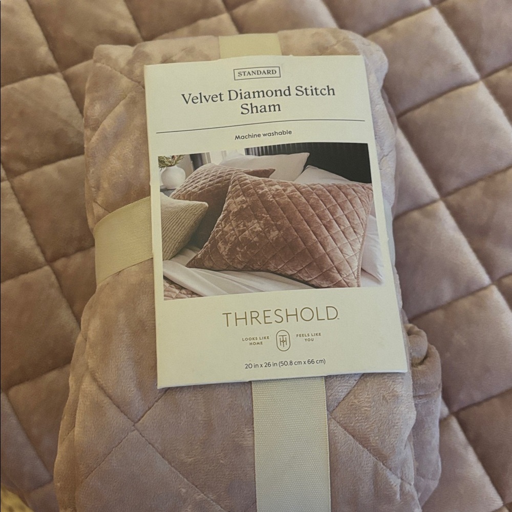 Threshold Mauve Velvet Quilted Sham